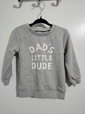 SHEIN Grey "Dad's Little Dude" Kids Sweatshirt